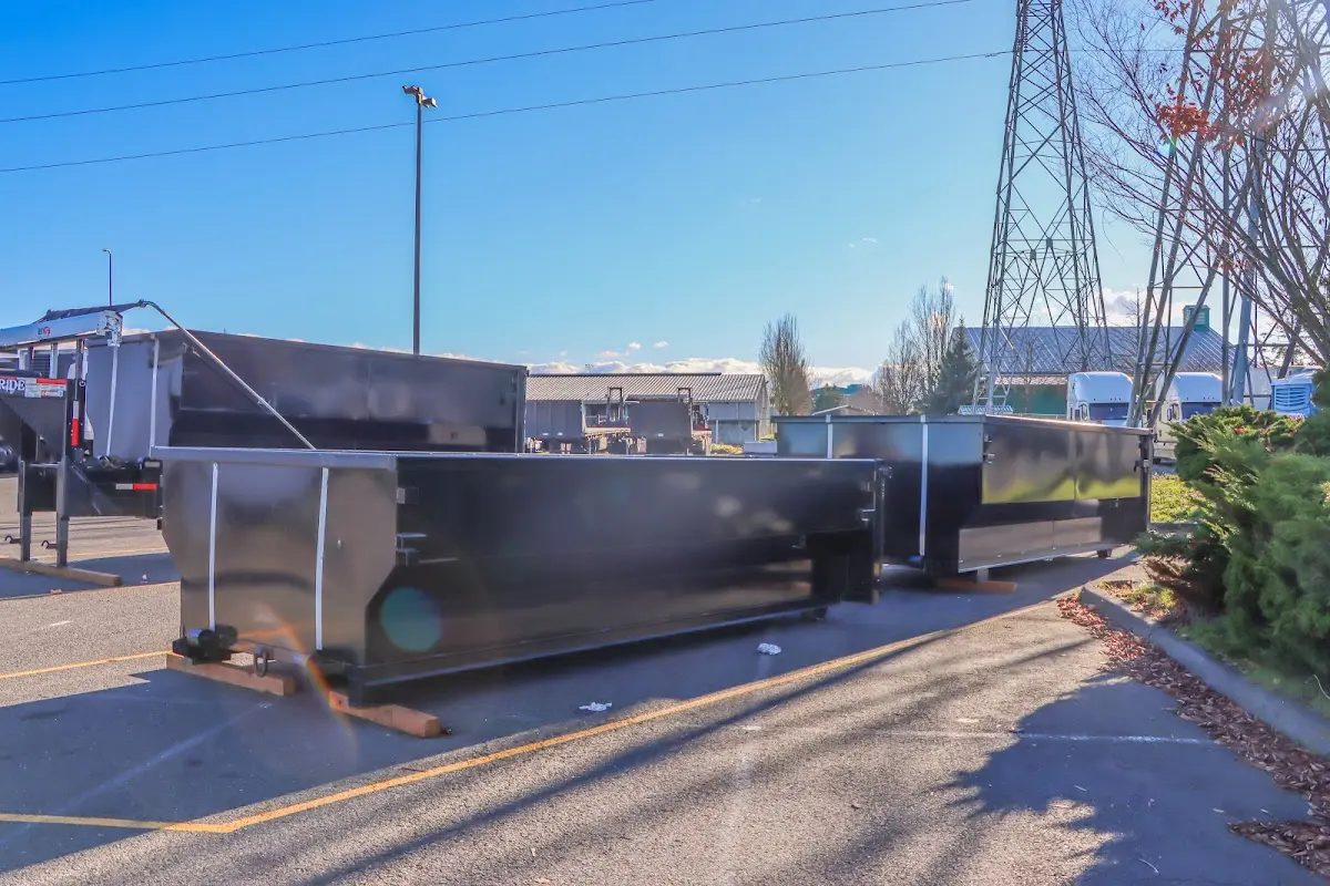 Roll-off dumpster ready for waste disposal at job site for Estate Cleanout Dumpster Rental in Greenwood Village